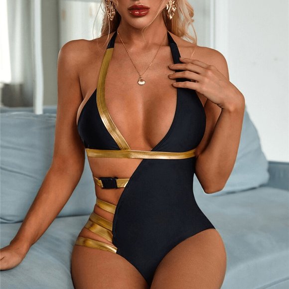 New Beautiful Black Gold Monokini. - Picture 10 of 14